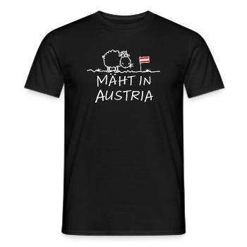 Mäht en Autriche – Lustiger Schaf Spruch mit Humour - T-shirt homme - noir - Devant - AI Model Male 178 light (178cm)