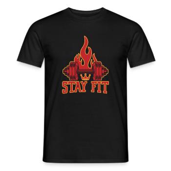 Fitness Motivation Bodybuilder Stay Fit - Men's T-Shirt - black - Front - AI Model Male 178 light (178cm)