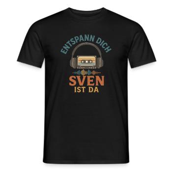 Drôle de dicton rétro pour tous les Svens - T-shirt homme - noir - Devant - AI Model Male 178 light (178cm)