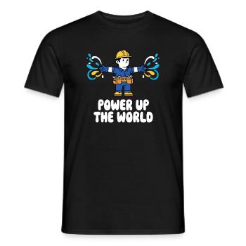 Power Up Die Welt Arbeiter - Männer T-Shirt - Schwarz - Vorne - AI Model Male 178 light (178cm)
