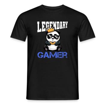 Panda crown and controller - gamen - Men's T-Shirt - black - Front - AI Model Male 178 light (178cm)