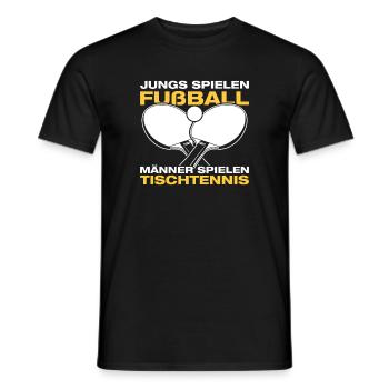 Men play table tennis table tennis players - Men's T-Shirt - black - Front - AI Model Male 178 light (178cm)