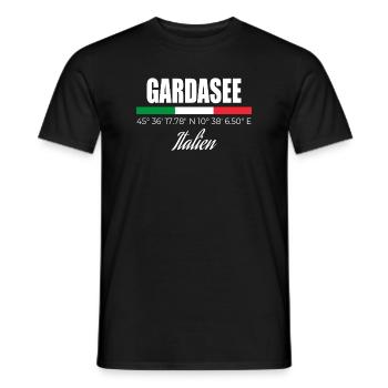 Gardasee - Männer T-Shirt - Schwarz - Vorne - AI Model Male 178 light (178cm)