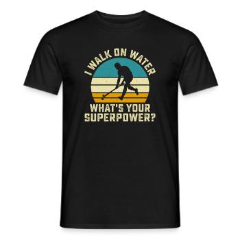 Hockey Eishockey Eishockeyspieler Geschenk - Men's T-Shirt - black - Front - AI Model Male 178 light (178cm)