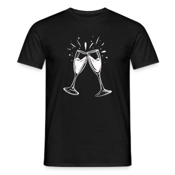 Sekt-Prosecco-Glas - Men's T-Shirt - black - Front - AI Model Male 178 light (178cm)