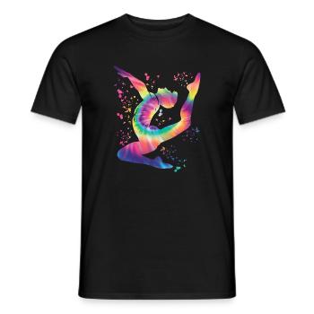 Gymnastics Floor Artistic Gymnastics - Men's T-Shirt - black - Front - AI Model Male 178 light (178cm)