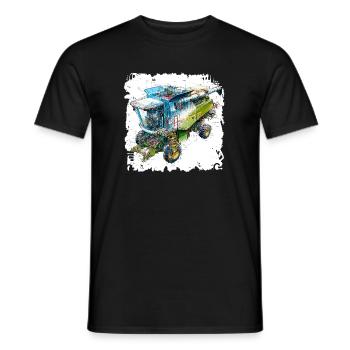 Batteuse à plans colorés, conception CAO - T-shirt homme - noir - Devant - AI Model Male 178 light (178cm)