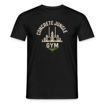 Gymnase de jungle en béton - T-shirt homme - noir - Devant - AI Model Male 178 light (178cm)