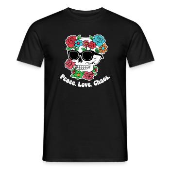 Flower Skull with Sunglasses - Men's T-Shirt - black - Front - AI Model Male 178 light (178cm)