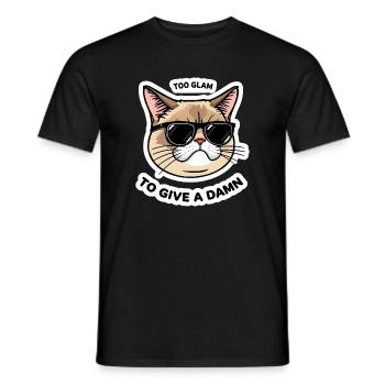 Too Glam Cat Sticker Cool Design - Men's T-Shirt - black - Front - AI Model Male 178 light (178cm)