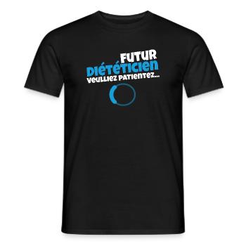 Futur diététicien – Veuillez patienter - T-shirt homme - noir - Devant - AI Model Male 178 light (178cm)