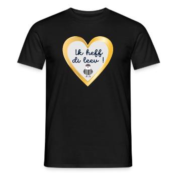 Low German I love you - Men's T-Shirt - black - Front - AI Model Male 178 light (178cm)