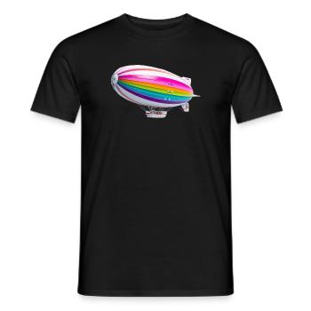 Regenbogen Zeppelin Druck - Männer T-Shirt - Schwarz - Vorne - AI Model Male 178 light (178cm)