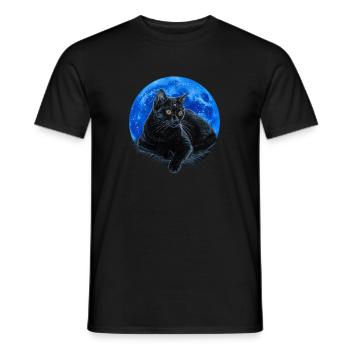 Starry feline. - Men's T-Shirt - black - Front - AI Model Male 178 light (178cm)