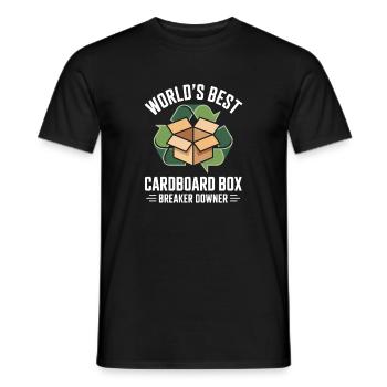 Meilleur brise-boîtes en carton au monde Downer - T-shirt homme - noir - Devant - AI Model Male 178 light (178cm)