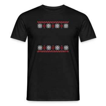 Ugly Sweater Christmas Pattern Snowflakes Cool - Men's T-Shirt - black - Front - AI Model Male 178 light (178cm)
