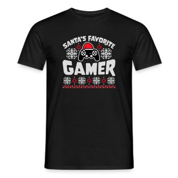Santa's Favorite Gamer Controller Weihnachten Nerd - Männer T-Shirt - Schwarz - Vorne - AI Model Male 178 light (178cm)