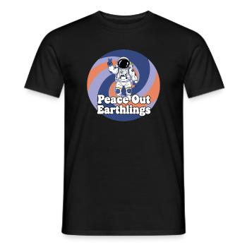 Astronaut Peace Out Earthlings - Männer T-Shirt - Schwarz - Vorne - AI Model Male 178 light (178cm)