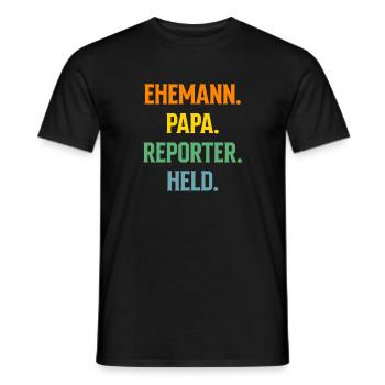 Journaliste d’investigation Journaliste Mari Papa - T-shirt homme - noir - Devant - AI Model Male 178 light (178cm)