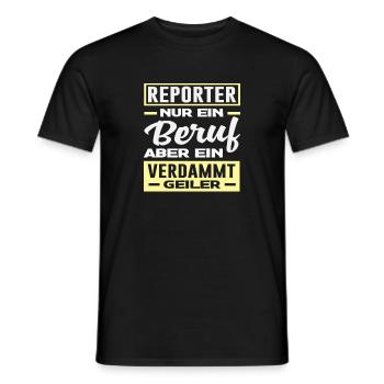 Journaliste d’investigation Profession de journaliste - T-shirt homme - noir - Devant - AI Model Male 178 light (178cm)