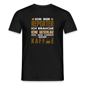Journaliste d’investigation Conseil journaliste - T-shirt homme - noir - Devant - AI Model Male 178 light (178cm)