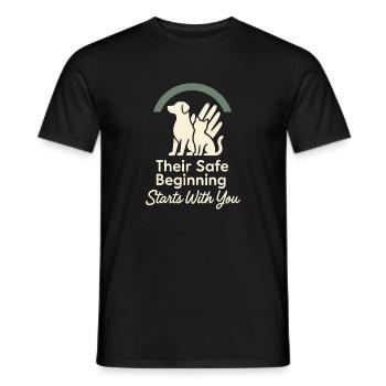 Shelter Employee, Animal Rescue Volunteer - Men's T-Shirt - black - Front - AI Model Male 178 light (178cm)
