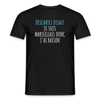 Philosophie Marseille - Parodie Descartes Sud - Männer T-Shirt - Schwarz - Vorne - AI Model Male 178 light (178cm)