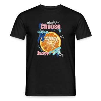 Orange Joy Collage - Men's T-Shirt - black - Front - AI Model Male 178 light (178cm)