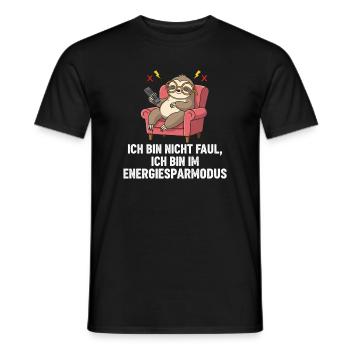 Energy mode sloth in relax - Men's T-Shirt - black - Front - AI Model Male 178 light (178cm)