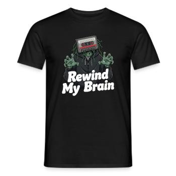 rembobiner mon cerveau zombie illustration - T-shirt homme - noir - Devant - AI Model Male 178 light (178cm)