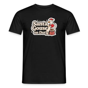 Oie du Père Noël en service Famille de Noël - T-shirt homme - noir - Devant - AI Model Male 178 light (178cm)