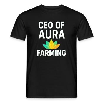 CEO OF AURA FARMING Funny Saying  - Men's T-Shirt - black - Front - AI Model Male 178 light (178cm)