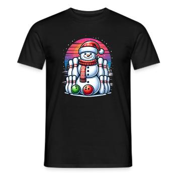 BOwling Christmas Sports Santa Claus - Men's T-Shirt - black - Front - AI Model Male 178 light (178cm)