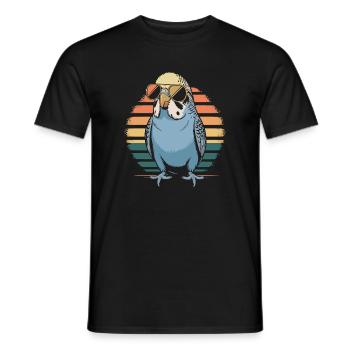 Perruche ondulée - T-shirt homme - noir - Devant - AI Model Male 178 light (178cm)