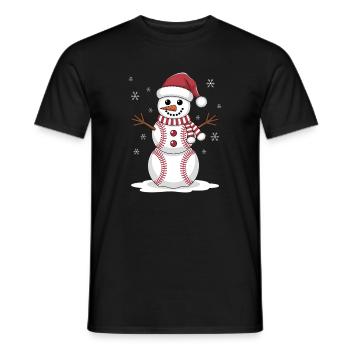 BAseball Christmas Sports Santa Claus - Men's T-Shirt - black - Front - AI Model Male 178 light (178cm)