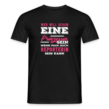 Journaliste d’investigation Journaliste Princesse - T-shirt homme - noir - Devant - AI Model Male 178 light (178cm)