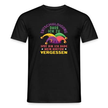 Costume Forgotten Funny Carnival Helau Carnival - Men's T-Shirt - black - Front - AI Model Male 178 light (178cm)