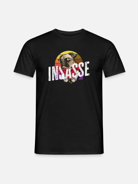 Inmate Retro Pug Funny Carnival Helau - Men's T-Shirt - black