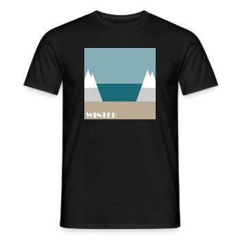 Winter - Männer T-Shirt - Schwarz - Vorne - AI Model Male 178 light (178cm)