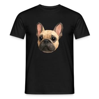 Polygon French Bulldog – Geometric Art - Men's T-Shirt - black - Front - AI Model Male 178 light (178cm)