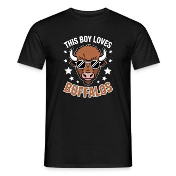 Buffalo Dire les gars drôle Buffalo cadeau - T-shirt homme - noir - Devant - AI Model Male 178 light (178cm)
