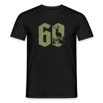 Jäger 60. Geburtstag Jagd 60 Jahre Zahl Hirsch - Männer T-Shirt - Schwarz - Vorne - AI Model Male 178 light (178cm)