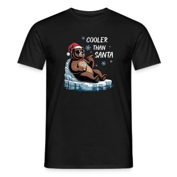 Santa Funny Christmas Christmas with Saying - Men's T-Shirt - black - Front - AI Model Male 178 light (178cm)