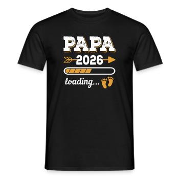 Papa 2026 Chargement Cadeau Future Dad - T-shirt homme - noir - Devant - AI Model Male 178 light (178cm)