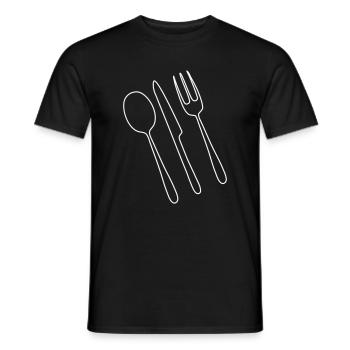 Cutlery Fork Spoon - Men's T-Shirt - black - Front - AI Model Male 178 light (178cm)