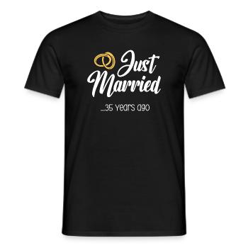 Vient de se marier 35 ans Mariage Anniversaire de mariage - T-shirt homme - noir - Devant - AI Model Male 178 light (178cm)