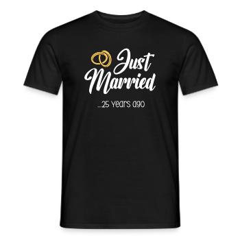 Vient de se marier 25 ans de mariage Anniversaire de mariage - T-shirt homme - noir - Devant - AI Model Male 178 light (178cm)