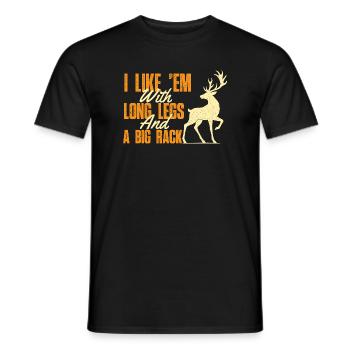 Lange Beine Großes Gestell Lustiger Hirschjagd Witz - Männer T-Shirt - Schwarz - Vorne - AI Model Male 178 light (178cm)