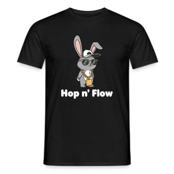 Hop n' Flow bunny with chain - Men's T-Shirt - black - Front - AI Model Male 178 light (178cm)