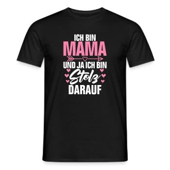 Ich Bin Mama Und Ja Ich Bin Stolz Darauf - Männer T-Shirt - Schwarz - Vorne - AI Model Male 178 light (178cm)